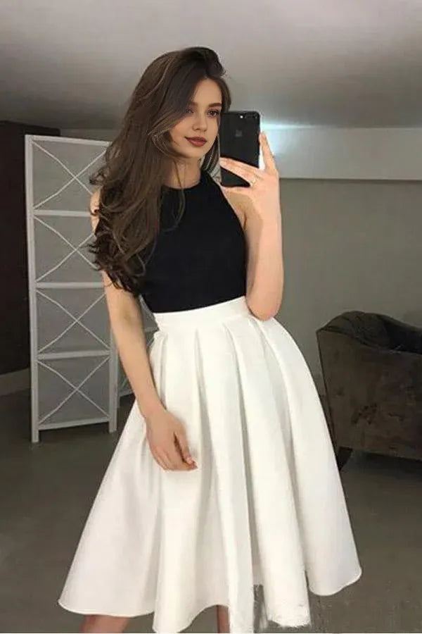 Robe Weitese à col haut et dos nu, robe de soirée, jupe plissée, robe de remise de diplôme, robe de soirée